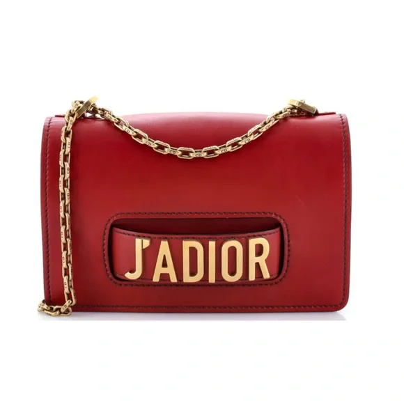 CHRISTIAN DIOR Calfskin J’Adior Chain Flap Bag Black and Red both available - Picture 2 of 16